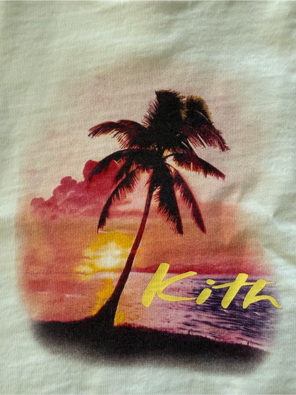 Kith Kids Sunset Palm Graphic Tee - White/Yellow/Pink